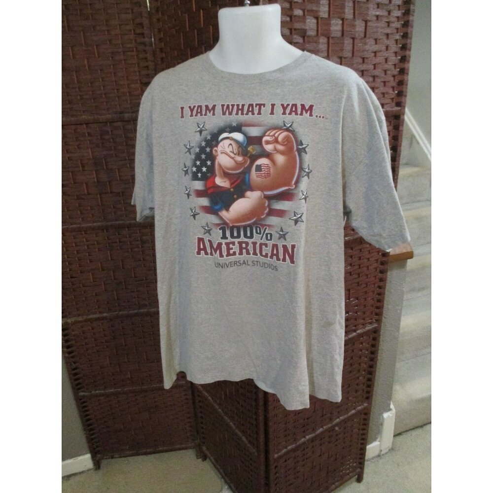 Universal Studios Popeye I Yam What I Yam 100% American promo T Shirt Men's 2XL